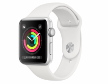 Apple Watch S3 銀色鋁金屬錶殼配白色運動錶帶 42MM